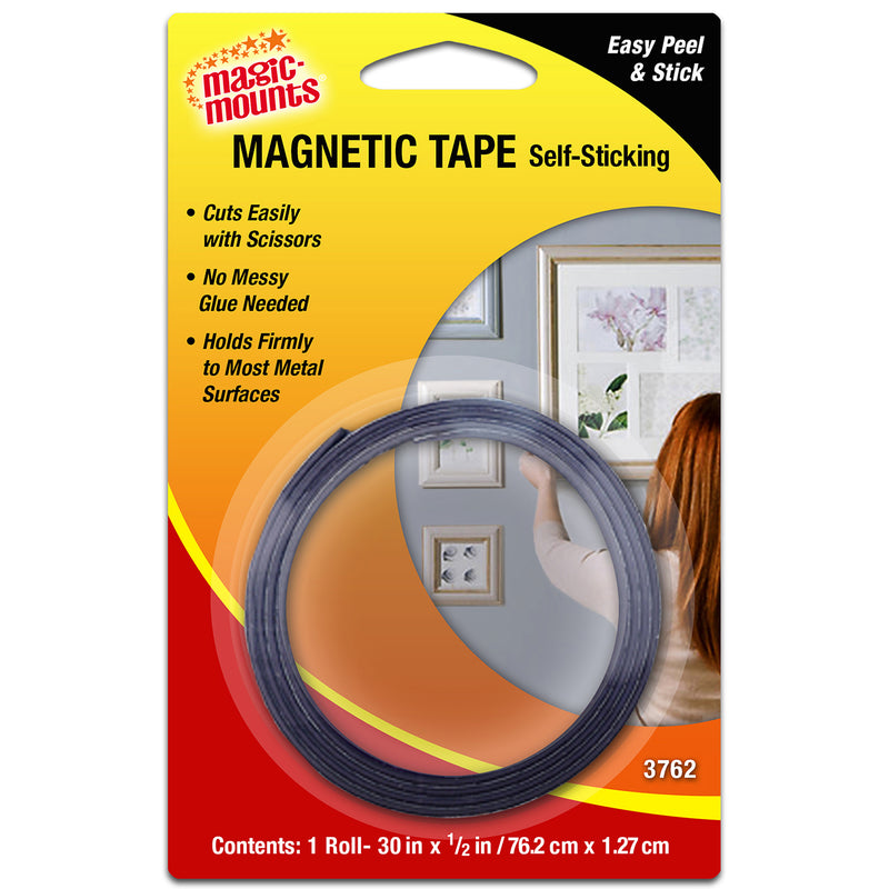 Magnetic Tape, 1/2" x 30" Roll, Pack of 6