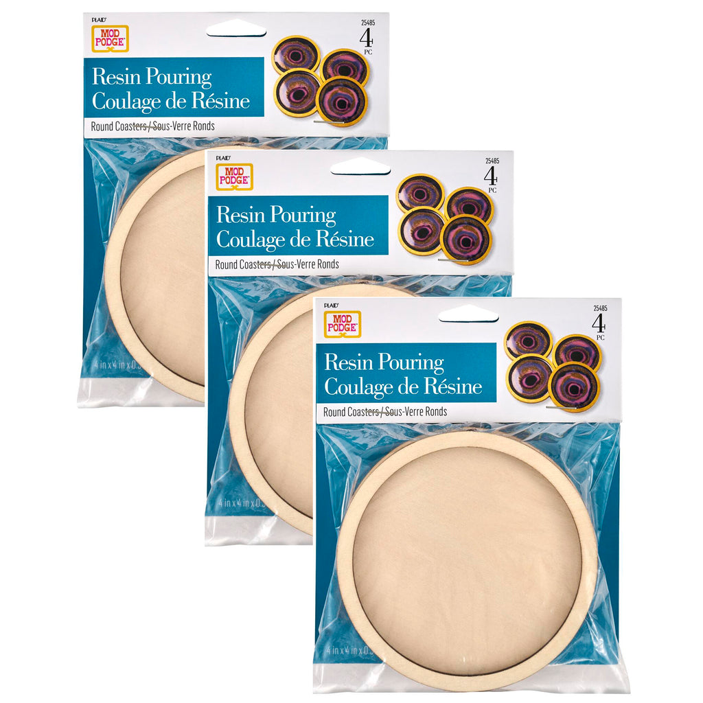 Resin Pouring Surface, Coasters, 4 Per Set, 3 Sets