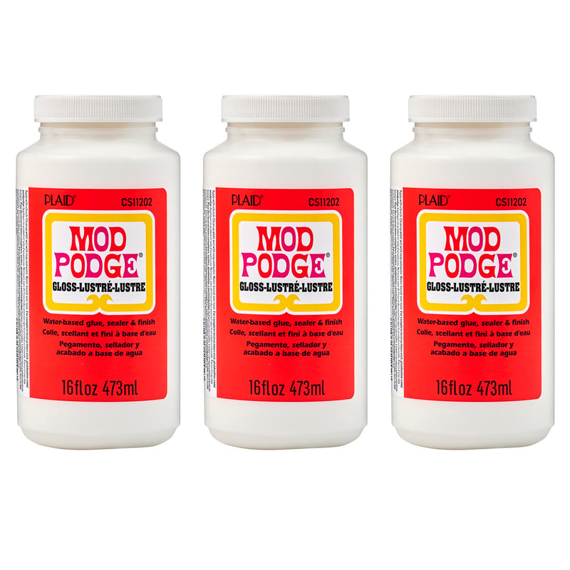 Decoupage Glue, Gloss, 16oz., Pack of 3