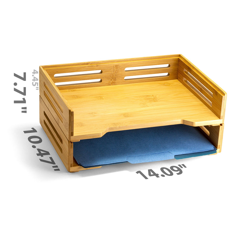 Bamboo Letter Tray, Pack of 2