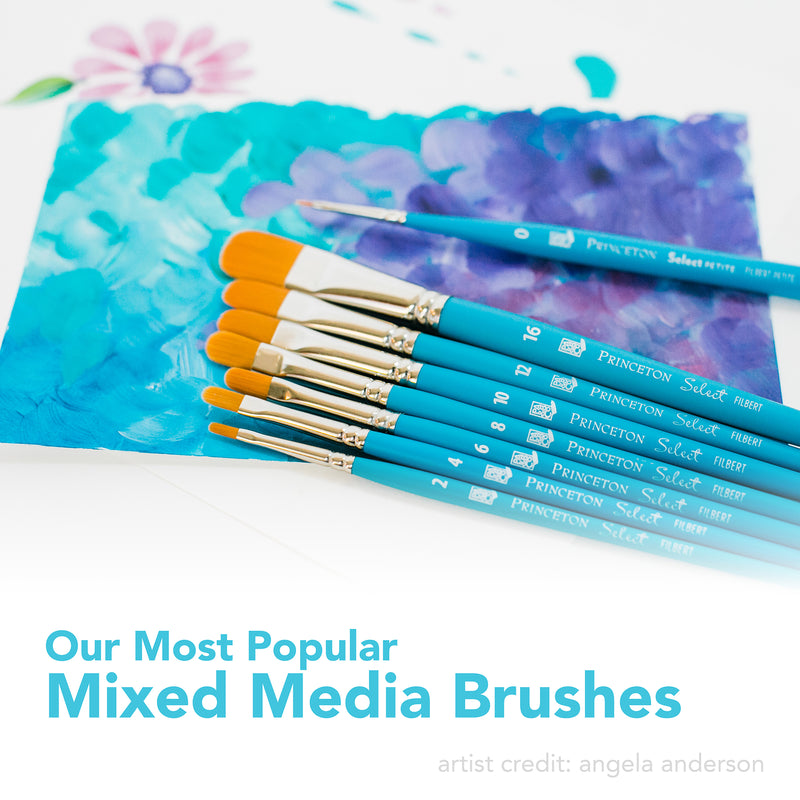 Select Lunar Mop Brush Size 1/2in Series 3750 Short Blue Handle