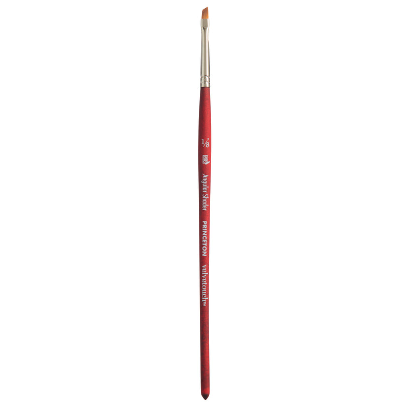 Velvetouch Angle Shader Size 1/8in Series 3950 Short Scarlet Handle