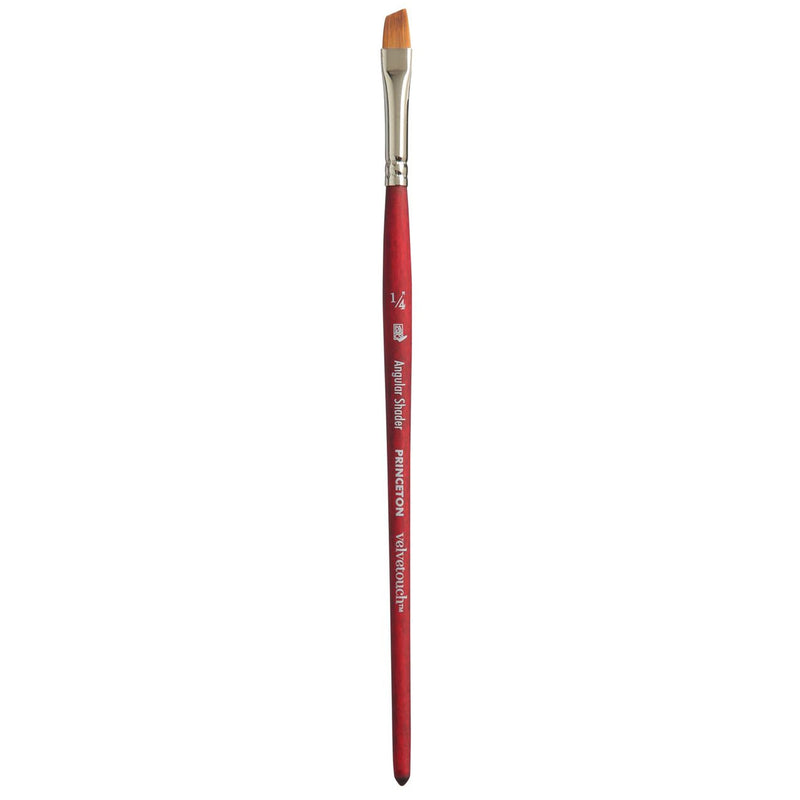 Velvetouch Angle Shader Size 1/4in Series 3950 Short Scarlet Handle
