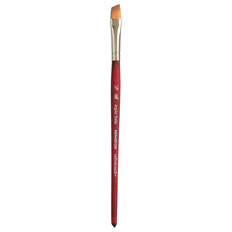 Velvetouch Angle Shader Size 3/8in Series 3950 Short Scarlet Handle