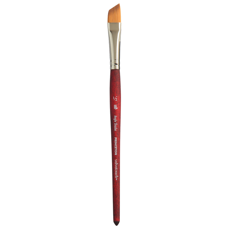 Velvetouch Angle Shader Size 1/2in Series 3950 Short Scarlet Handle