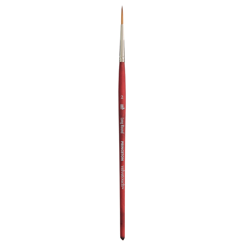 Velvetouch Long Round Brush Size 2 Series 3950 Short Scarlet Handle