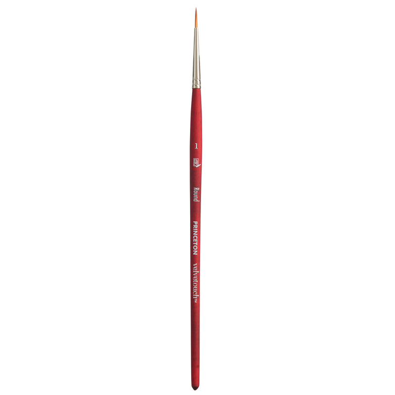 Velvetouch Round Brush Size 1 Series 3950 Short Scarlet Handle