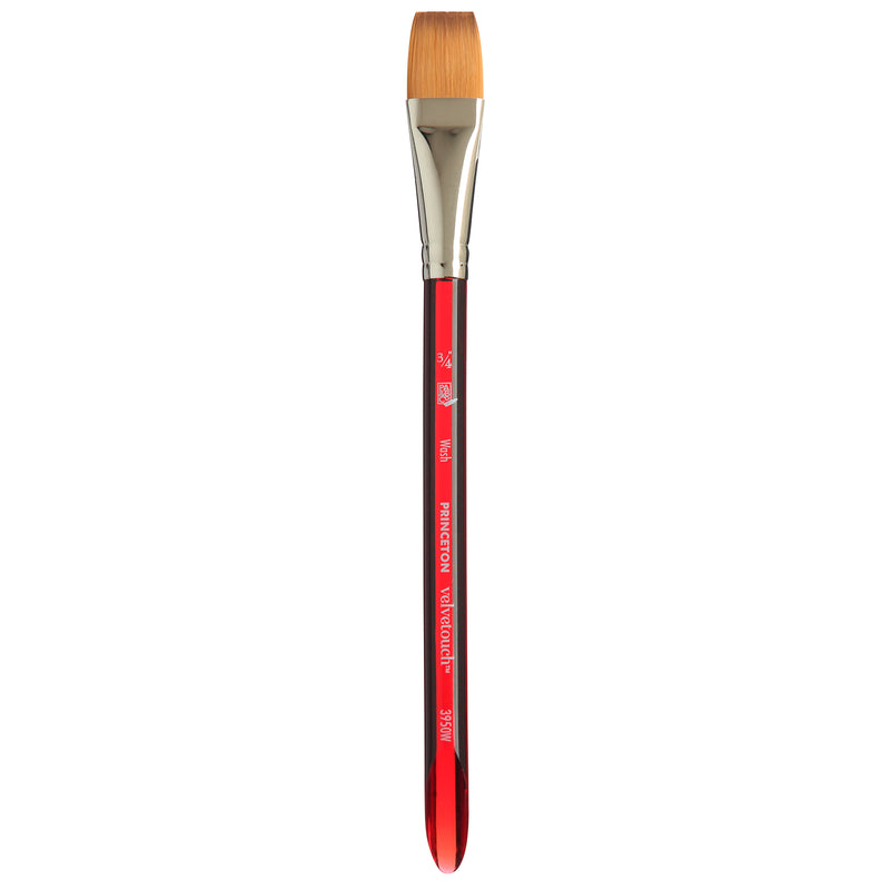 Velvetouch Wash Brush Size 3/4in Series 3950 Short Scarlet Handle