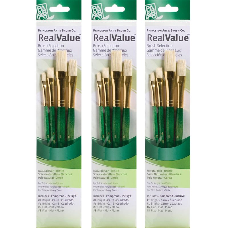 (3 St) Realvalue Brush Set 4ct Grn