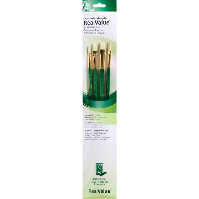 Realvalue Brush Set 4ct Green Long Handles
