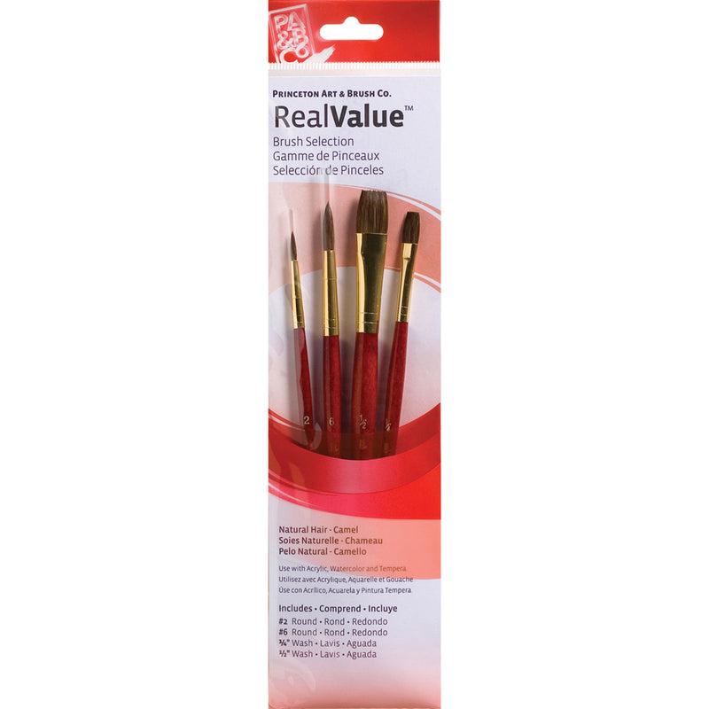 Realvalue Brush Set 4ct Red
