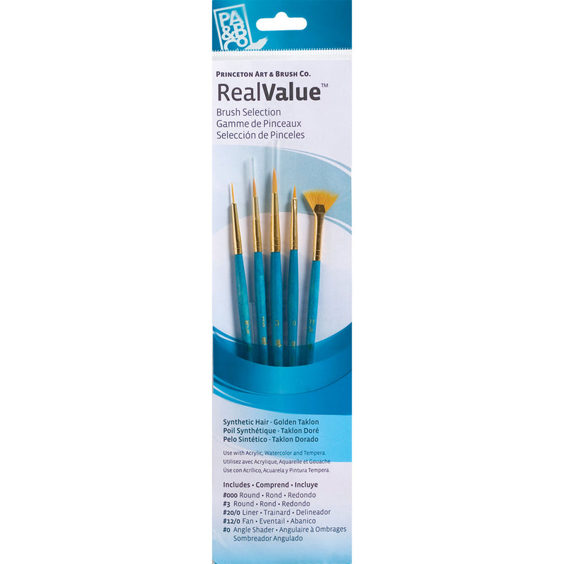Realvalue Brush Set 4ct Blue W/fan Brush