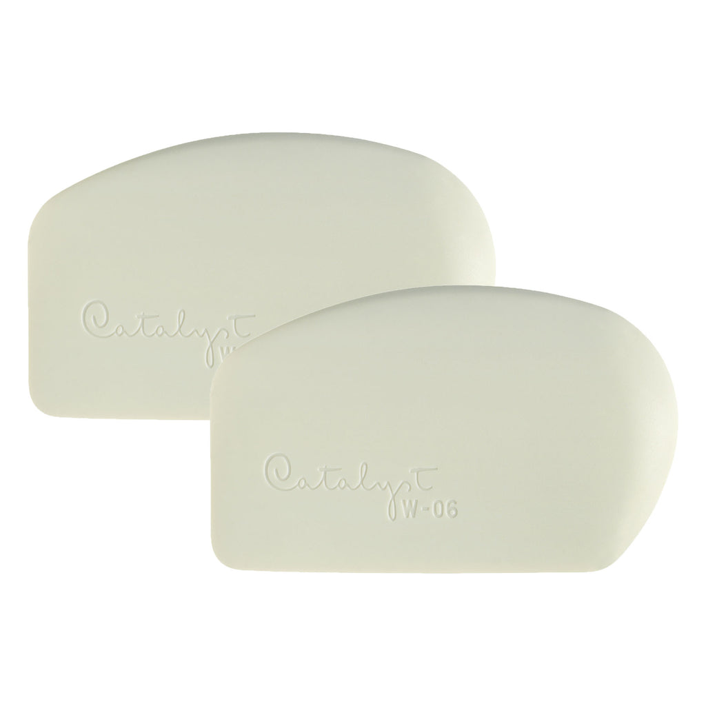 Catalyst Tool Wedge, Silicone, Mixed Media Paintbrush, White, Size 6, Pack of 2