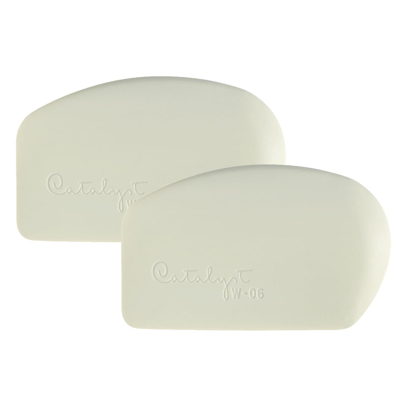 Catalyst Tool Wedge, Silicone, Mixed Media Paintbrush, White, Size 6, Pack of 2