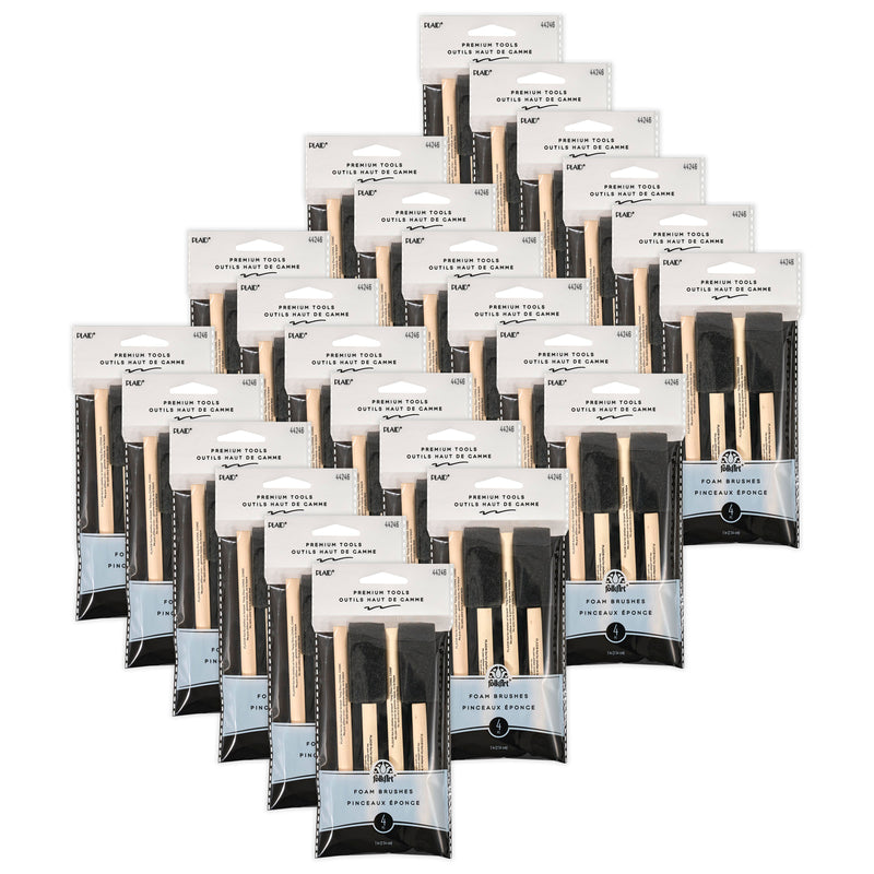 Foam Brushes, 1", 4 Per Set, 24 Sets