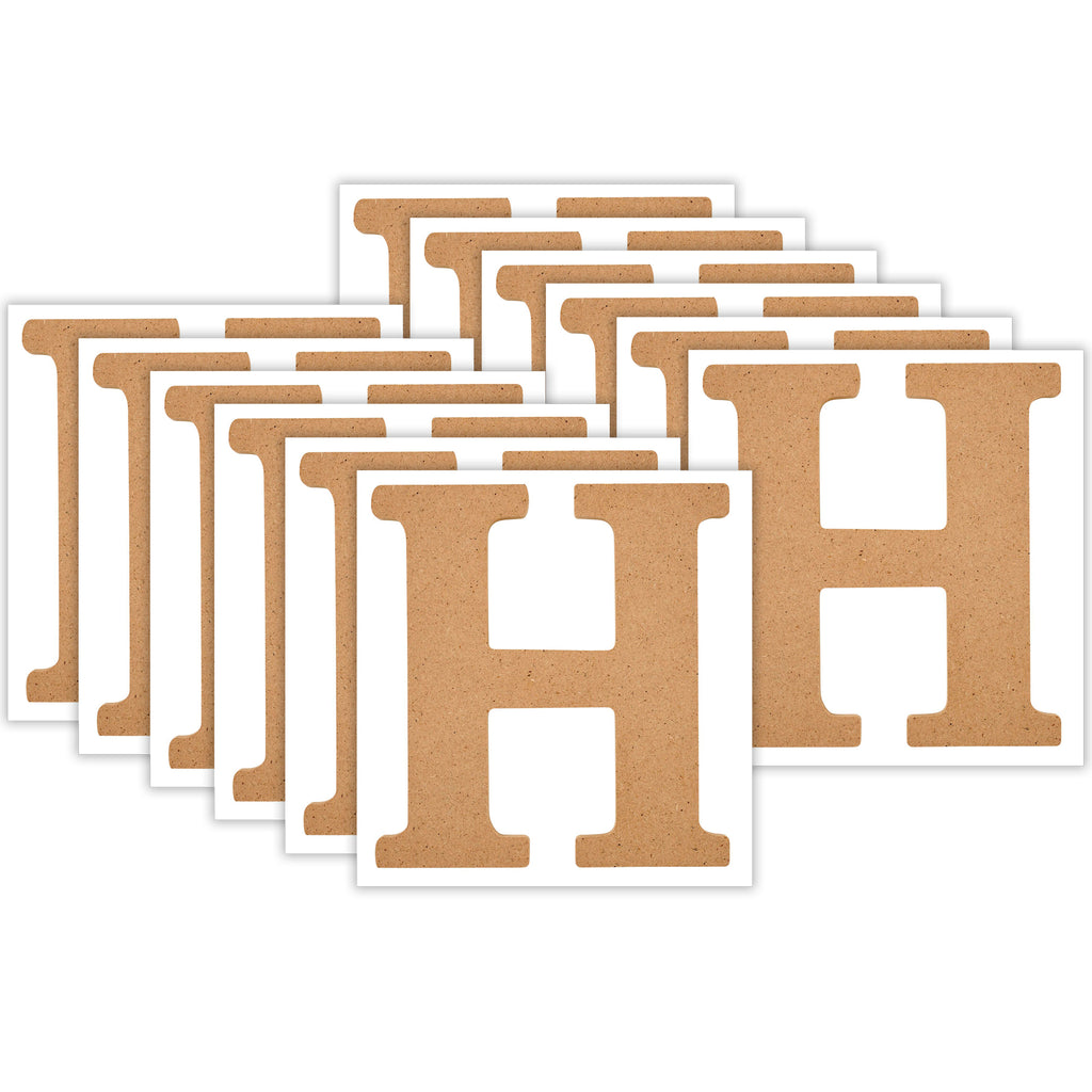 MDF Letter, H, 5 Inch, Pack of 12
