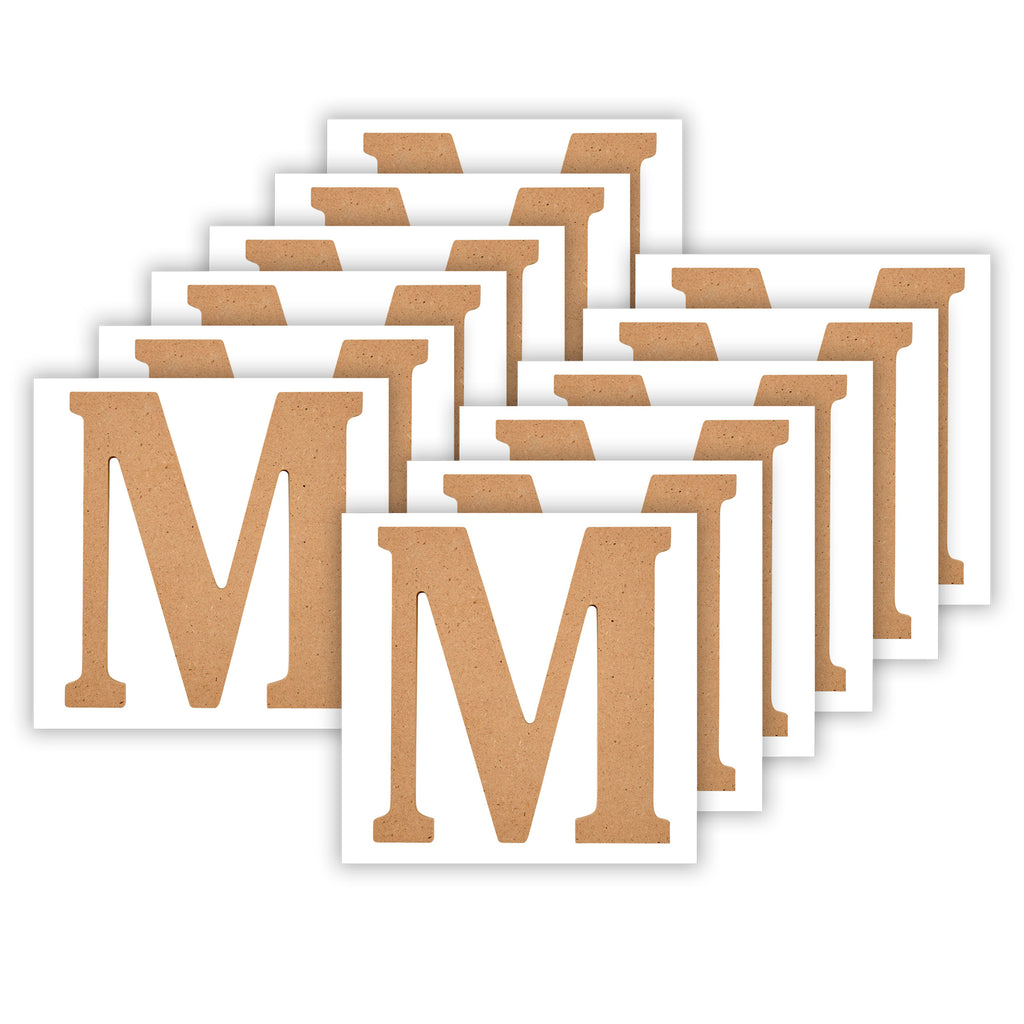MDF Letter, M, 5 Inch, Pack of 12