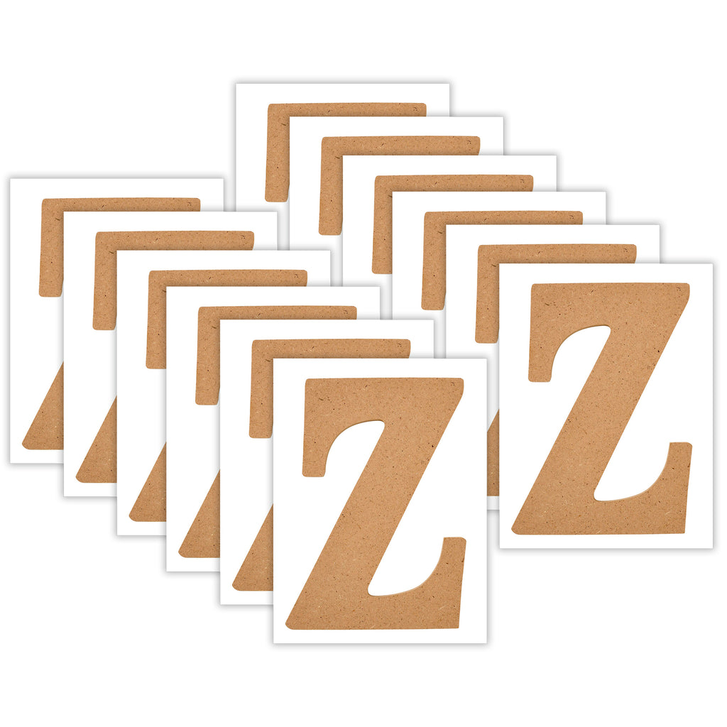 MDF Letter, Z, 5 Inch, Pack of 12