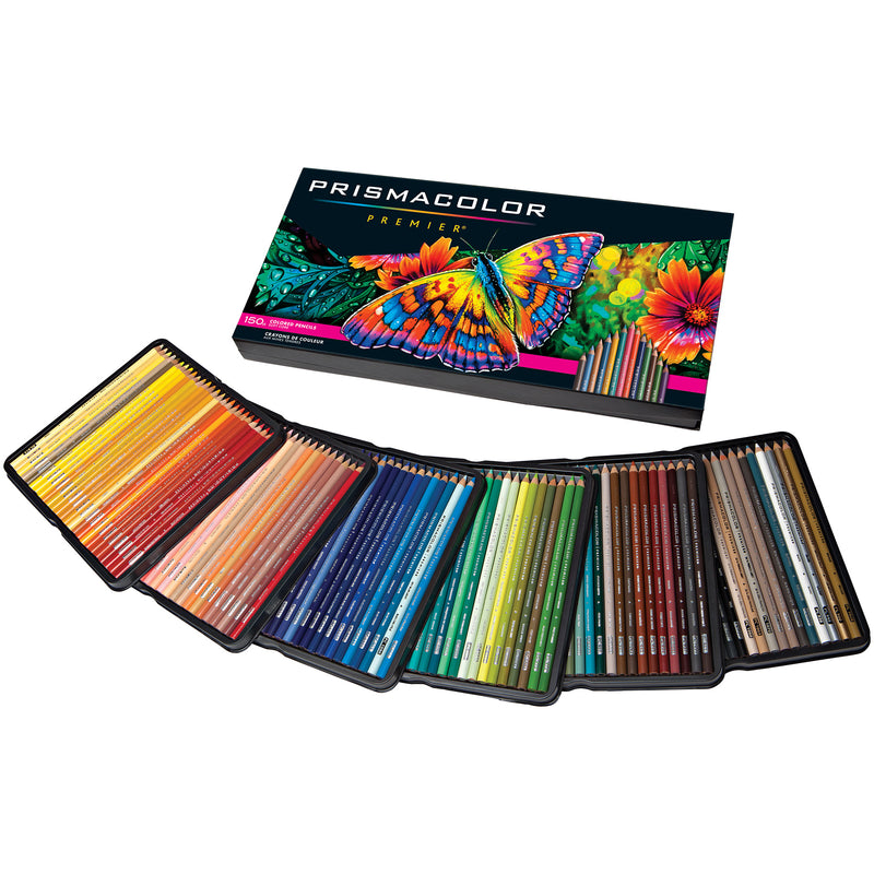 Premier Colored Pencils, Soft Core, Ultra-Smooth, Durable, Vibrant Colors, 150 Count