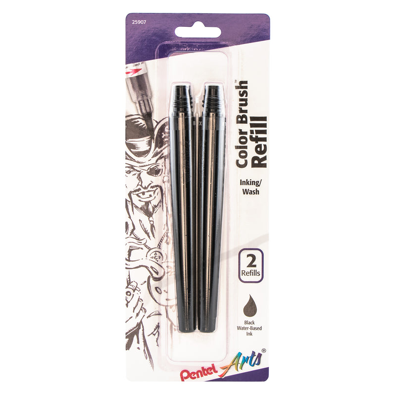 Color Brush Refills Black Ink 2ct Pentel Arts