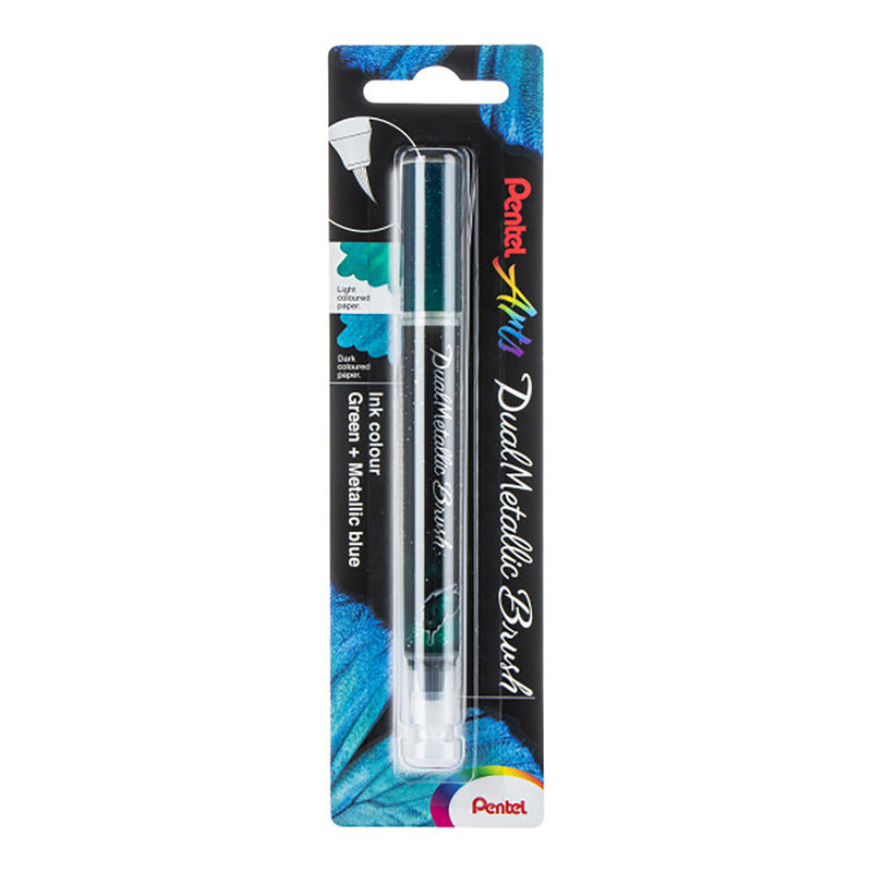 Dualmetallic Brush Green/metal Blue Pentel Arts