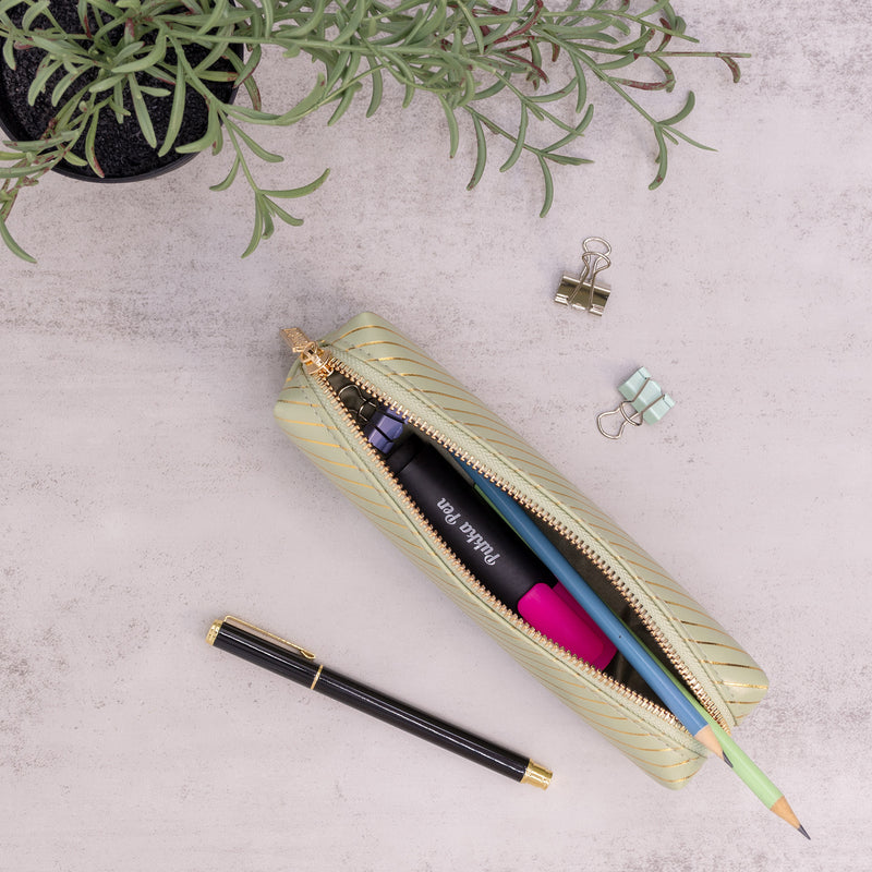 Pencil Case, Haze, Green, Pack of 3