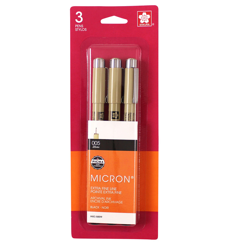 Bc Micron Pens 005 Black 3ct