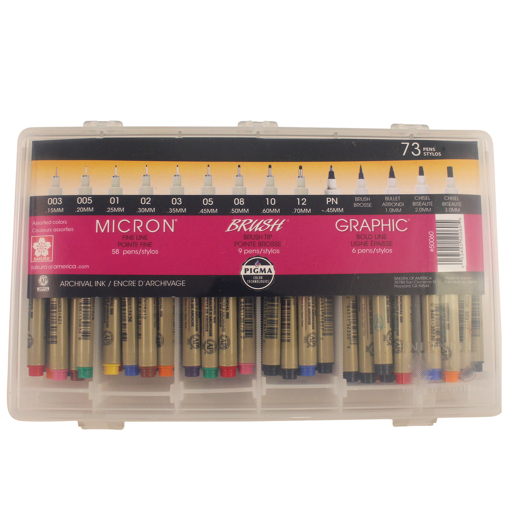 Ink Gift Set, Assorted Colors, 73-Pieces with Reusable Storage Case