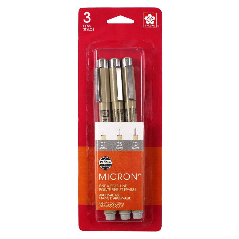 Bc Micron Pens 3ct Lt Cool Gray