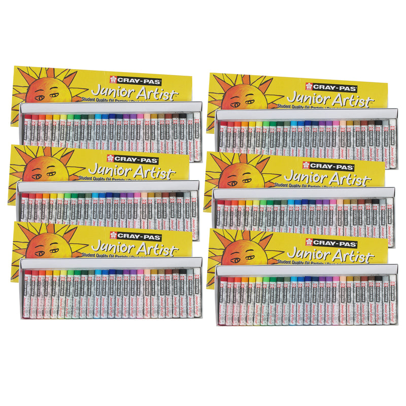 Cray-Pas Junior Artist Oil Pastels, Assorted Colors, 25 Per Set, 6 Sets