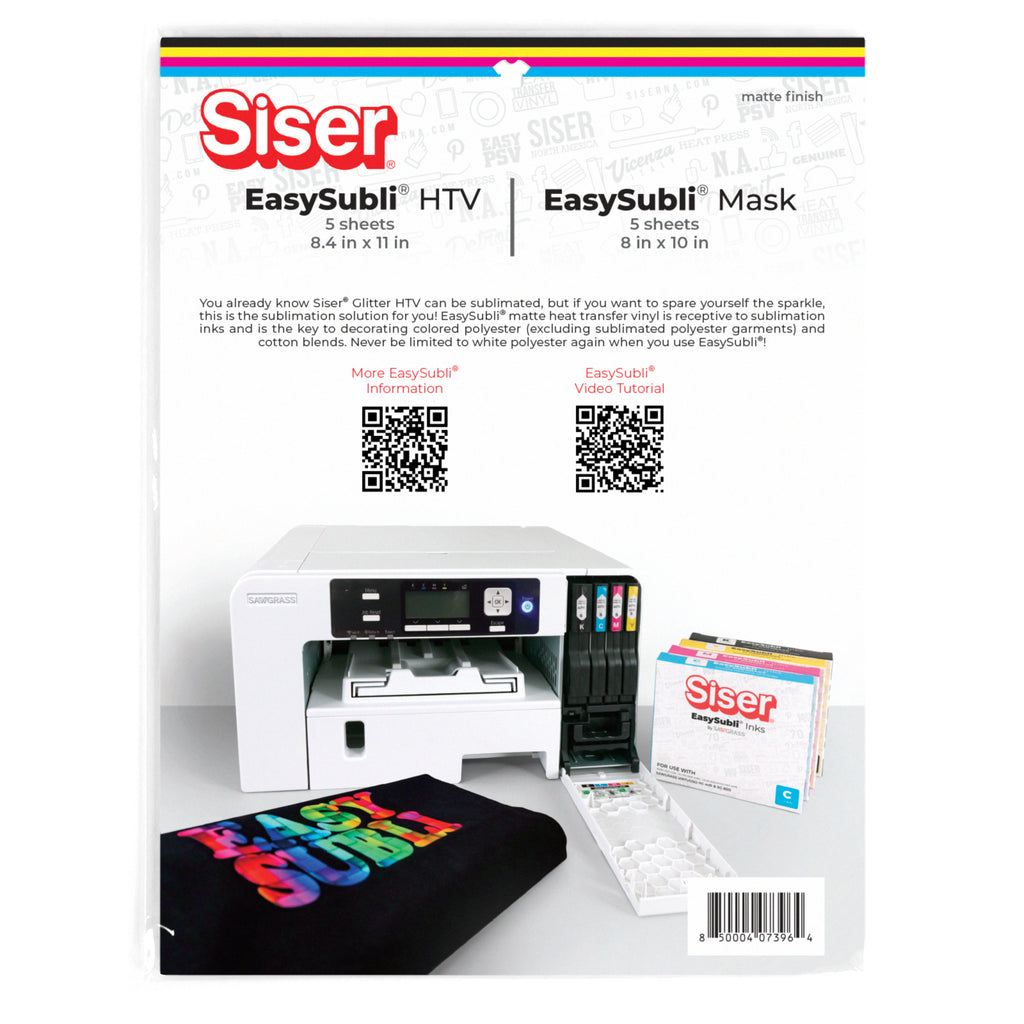 Easysubli HTV Heat Transfer Vinyl & Mask, 5 Sheets Each