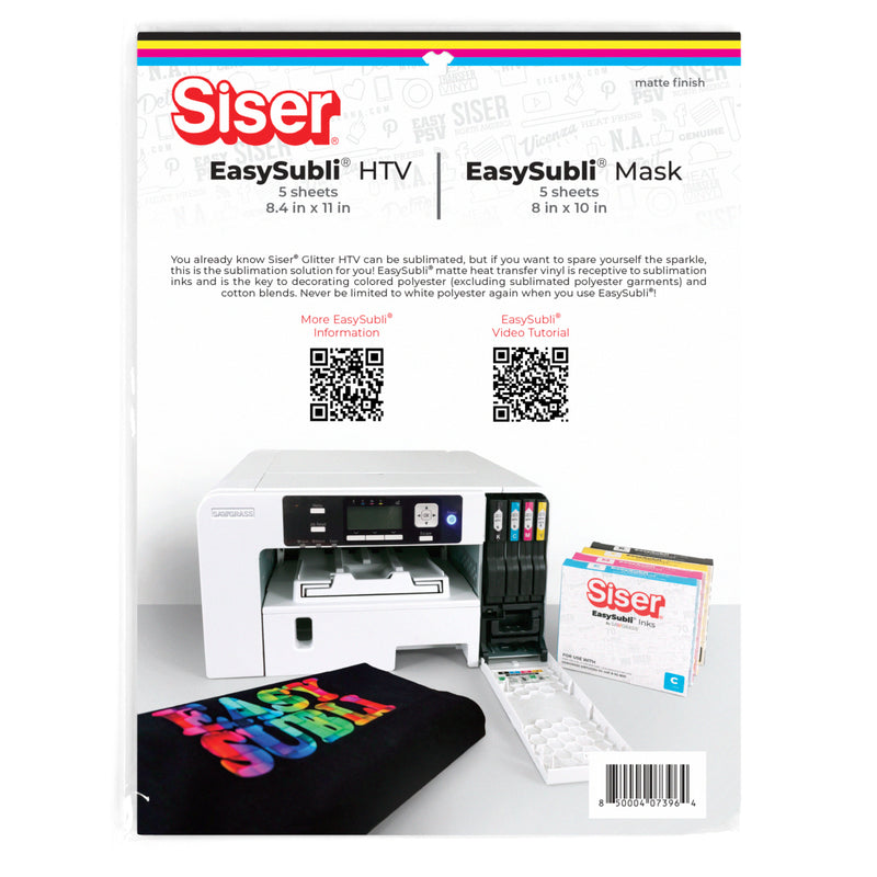 Easysubli HTV Heat Transfer Vinyl & Mask, 5 Sheets Each