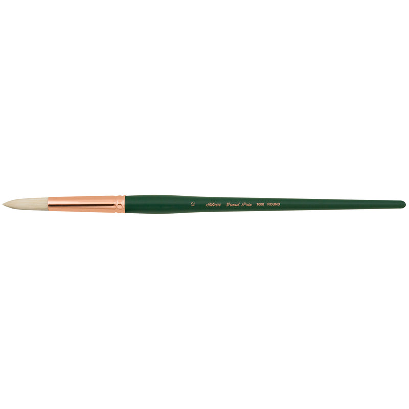 Grand Prix Brush, Round, Long Handle, Size 12
