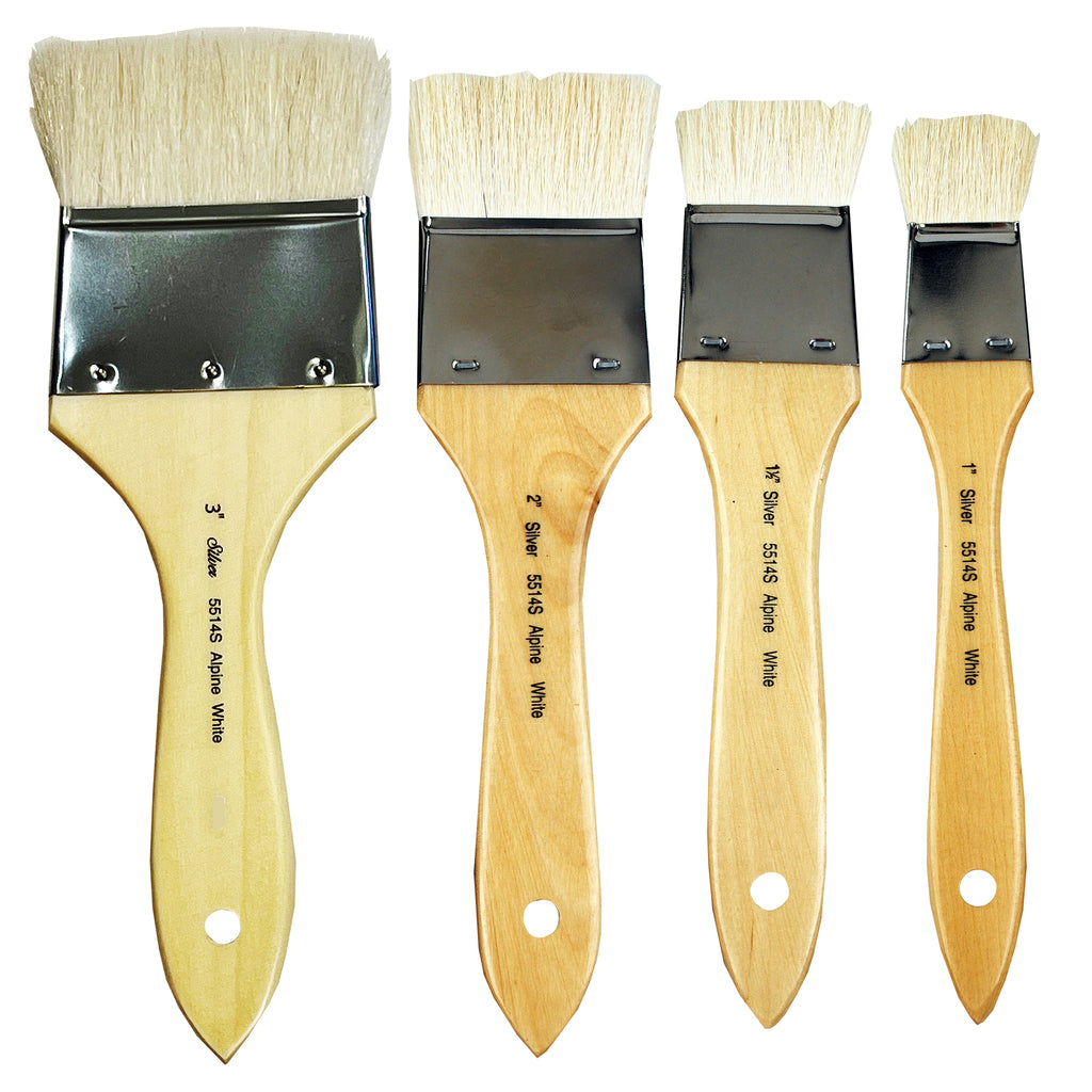 Alpine White Wide Wash & Blend Background Brush Set, 4 Brushes