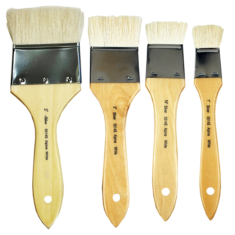 Alpine White Wide Wash & Blend Background Brush Set, 4 Brushes