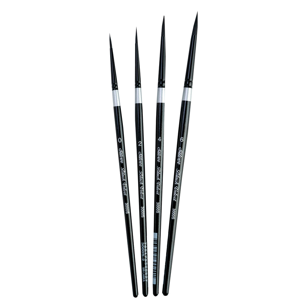 Black Velvet Small Round Brushes, Set of 4