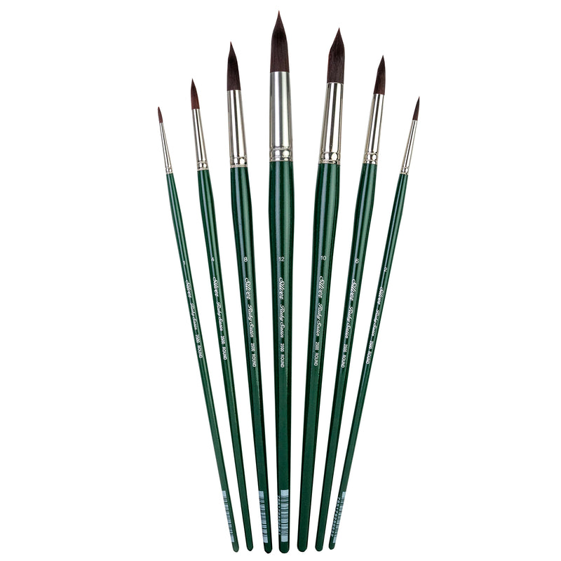 Ruby Satin Long Rounds, 7 Brushes