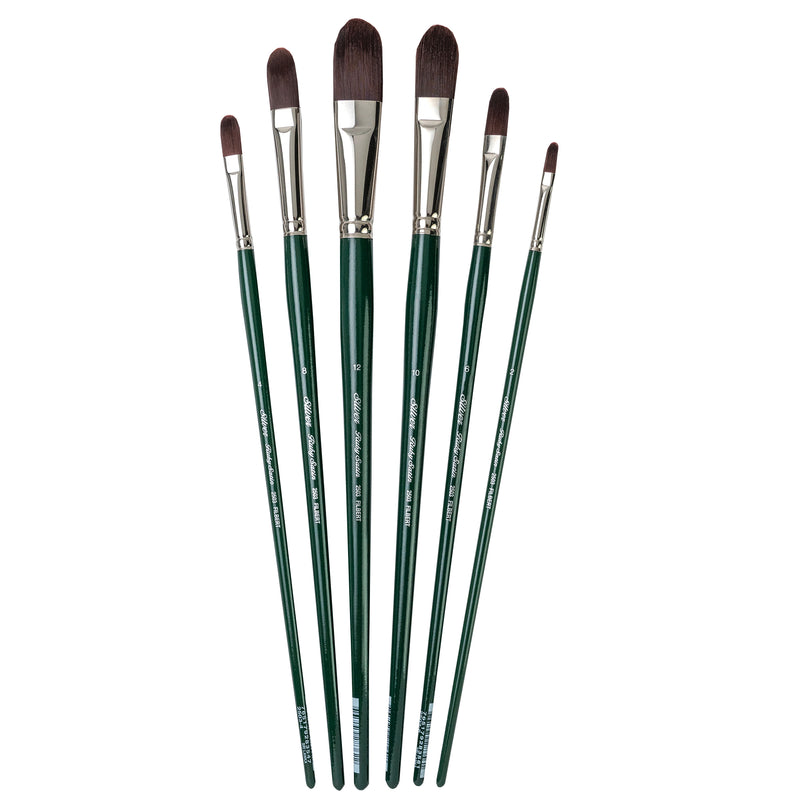 Ruby Satin Long Filberts, 6 Brushes
