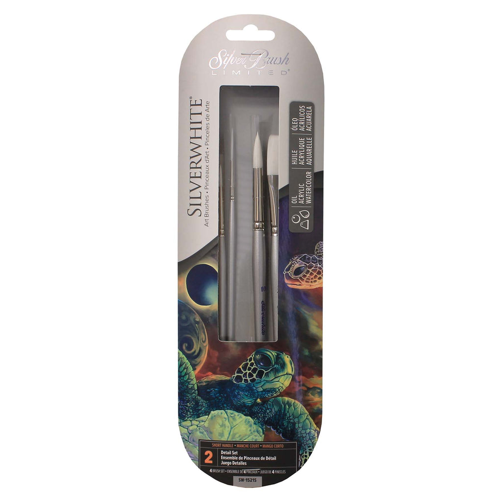 Silverwhite® Short Handle BETTER 4-Piece W/C Brush Set