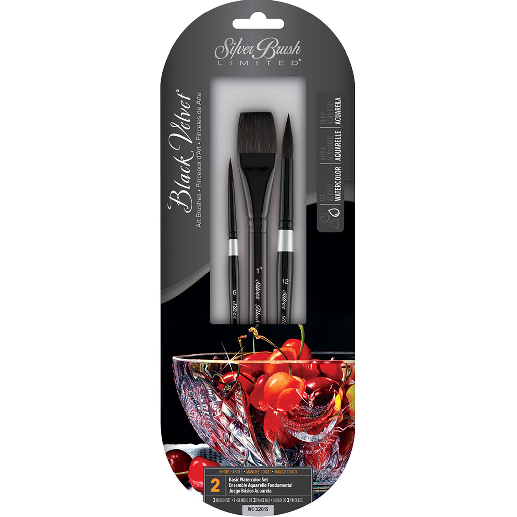 Black Velvet® 3-Piece BEST Basic W/C Brush Set