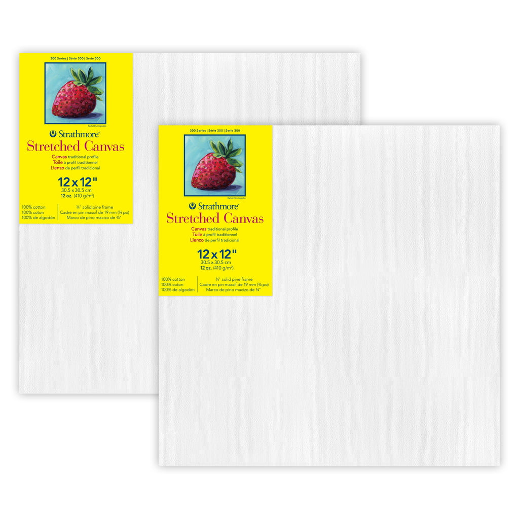 300 Series Traditional Stretched Canvas, 12x12 inch, Pack of 2