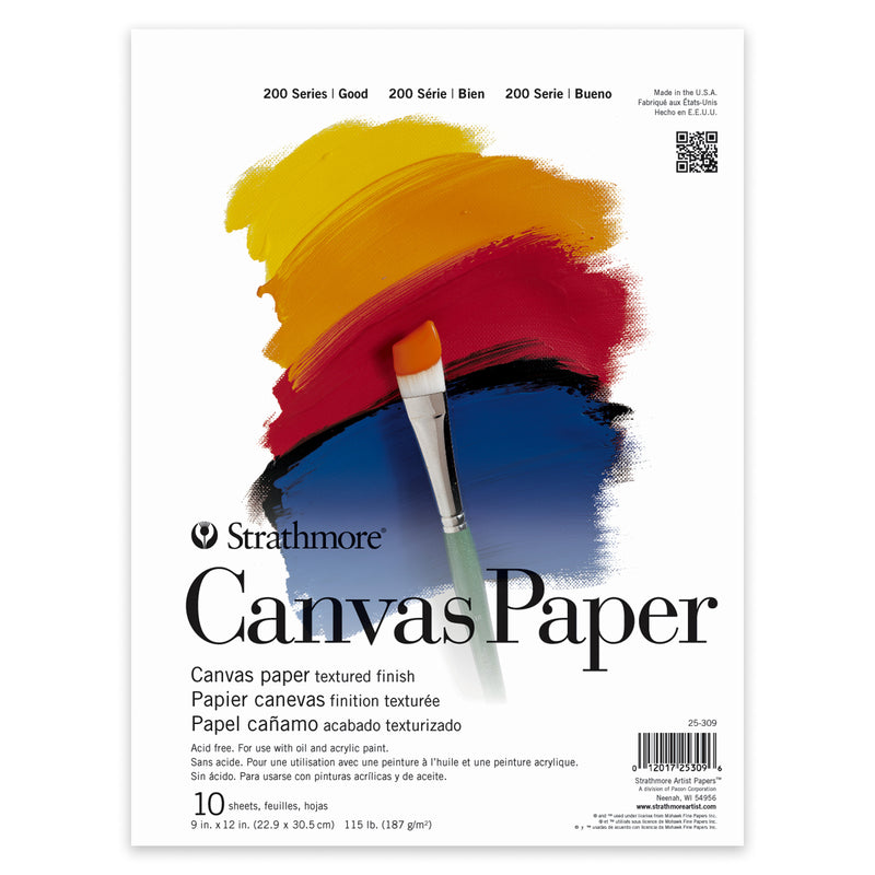 200 Series Canvas Paper 10 Sheets 9x12in