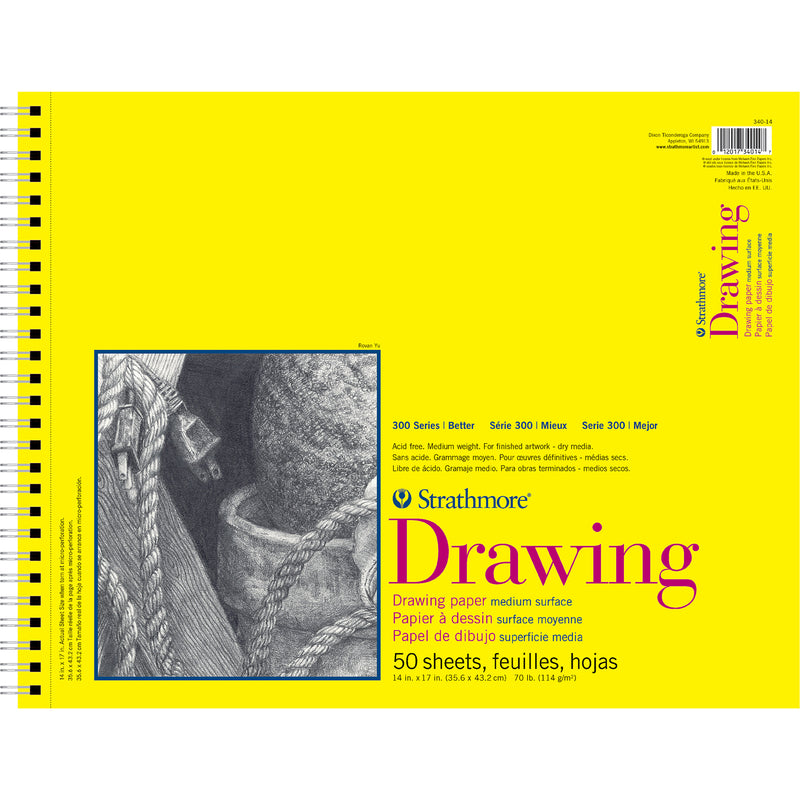 300 Series Drawing Pad, Top Wire Binding, 50 Sheet, 14x17 inch, 1 Count