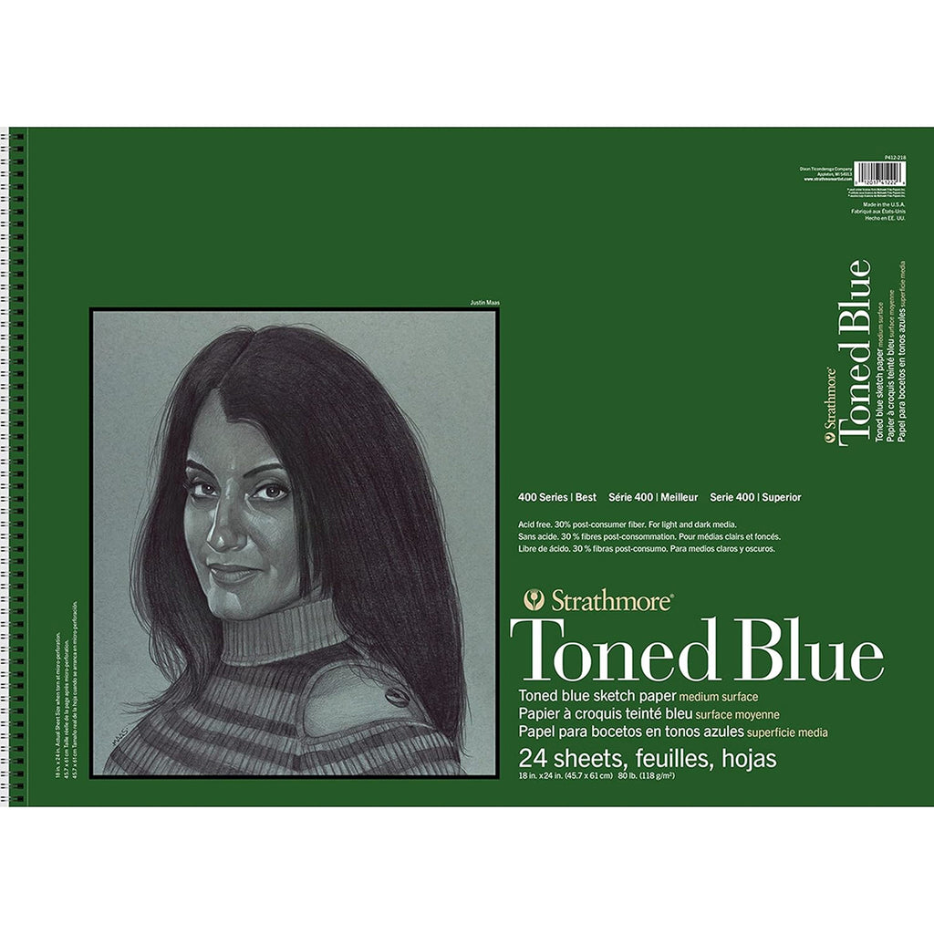 400 Series Sketch Pad, Recycled, Toned Blue, Side Wire Binding, 24 Sheet, 18x24 inch, 1 Count