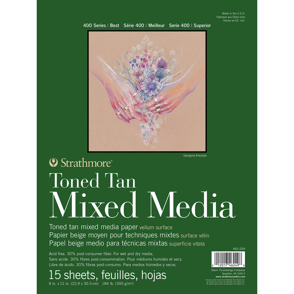 Mixed Media Pad 9x12in Tan 15shts 400 Series