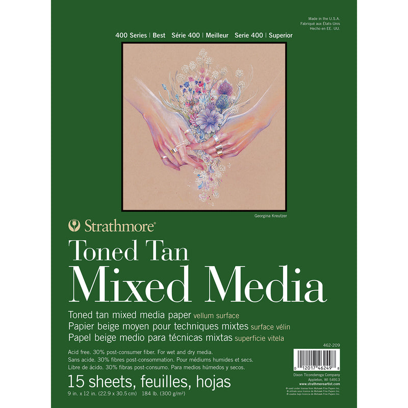 Mixed Media Pad 9x12in Tan 15shts 400 Series