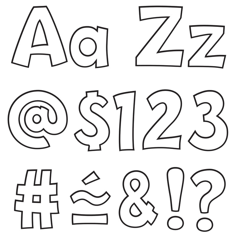 White 4in Playful Combo Letters