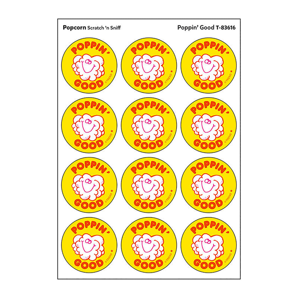 Stickers 24ct Poppin Good Popcorn Scent