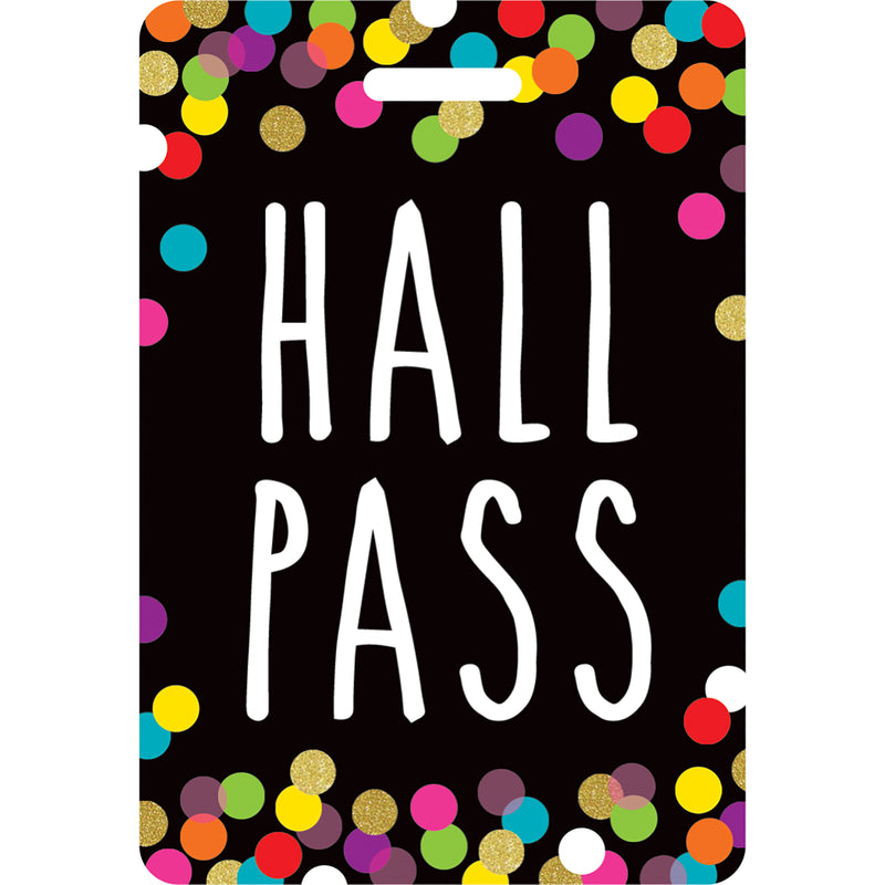 Confetti Hall Pass with Lanyard, 4 Per Pack, 3 Packs