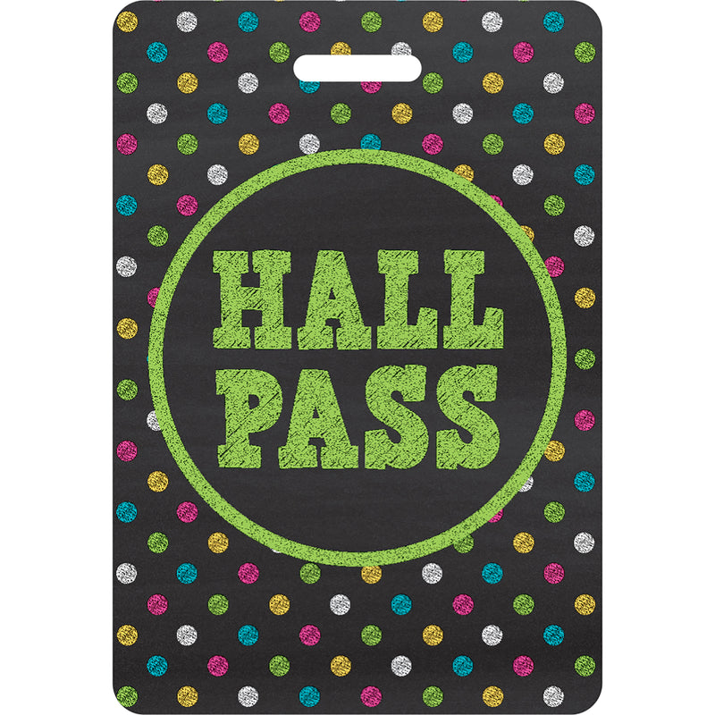 Chalkboard Brights Hall Pass with Lanyard, 4 Per Pack, 3 Packs